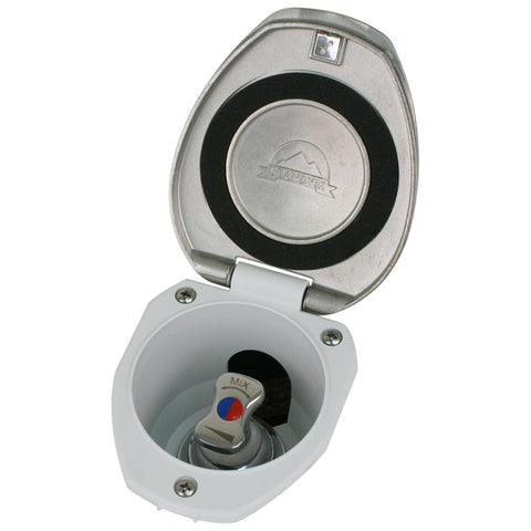 Scandvik Recessed T-Handle Mixing Valve - SS w/White Cup [12134]