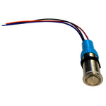 Bluewater 22mm Push Button Switch - Off/On Contact - Blue/Red LED - 1' Lead [9059-1113-1]