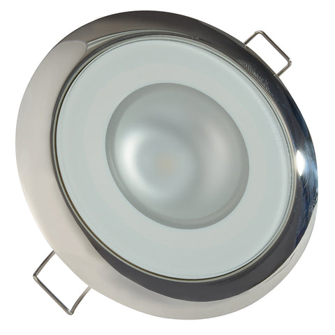 Lumitec Mirage - Flush Mount Down Light - Glass Finish/Polished SS Bezel - 3-Color Red/Blue Non-Dimming w/White Dimming [113118]
