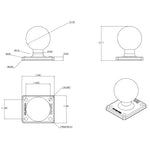 RAM Mount 2" x 1.7" Base w/AMPs Hole Pattern & 1.5" Ball [RAM-347U]