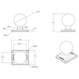 RAM Mount 2" x 1.7" Base w/AMPs Hole Pattern & 1.5" Ball [RAM-347U]