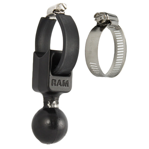 RAM Mount 1.5" Ball Base w/Strap 0.5" - 2" Diameter [RAM-108BU]