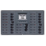 BEP AC Circuit Breaker Panel w/Digital Meters, 16SP 2DP AC120V ACSM Stainless Steel Horizontal [900-AC4-ACSM-110]