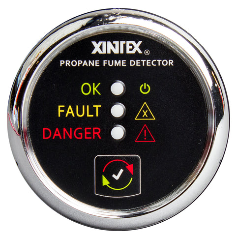 Fireboy-Xintex Propane Fume Detector w/Plastic Sensor - No Solenoid Valve - Chrome Bezel Displa [P-1C-R]
