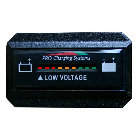 Dual Pro Battery Fuel Gauge - DeltaView Link Compatible - Rectangle - 64V System (8-8V Batteries) [BFGWOVR64V]