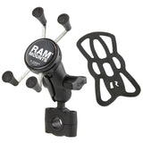 RAM Mount RAM Torque 3/4" - 1" Diameter Handlebar/Rail Base with 1" Ball, Short Arm and X-Grip for Phones [RAM-B-408-75-1-A-UN7U]
