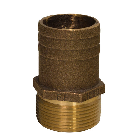 GROCO 1/2" NPT x 3/4" Bronze Full Flow Pipe to Hose Straight Fitting [FF-500]