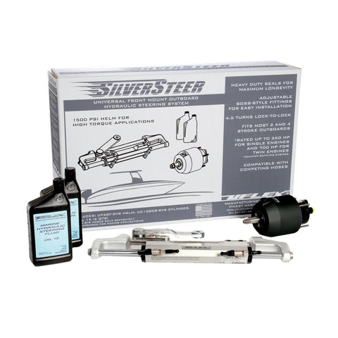 Uflex SilverSteer Universal Front Mount Outboard Hydraulic Steering System w/ UC128-SVS-1 Cylinder [SILVERSTEER1.0B]