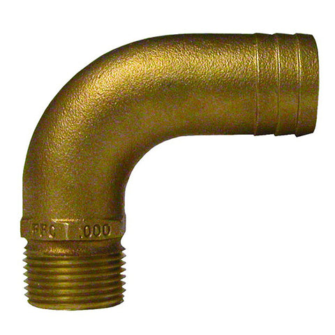 GROCO 1-1/2" NPT x 1-3/4" ID Bronze Full Flow 90 Elbow Pipe to Hose Fitting [FFC-1500]