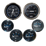 Faria Chesapeake Black w/Stainless Steel Bezel Boxed Set of 6 - Speed, Tach, Fuel Level, Voltmeter, Water Temperature  Oil PSI - Inboard Motors [KTF064]