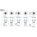 GROCO 1-1/4" Hose Barb Stainless 45 Degree Deck Drain [SCUS-1245]