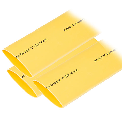 Ancor Heat Shrink Tubing 1" x 12" - Yellow - 3 Pieces [307924]