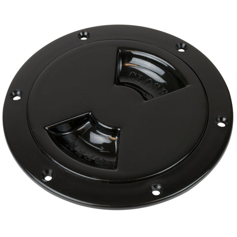 Sea-Dog Quarter-Turn Smooth Deck Plate w/Internal Collar - Black - 5" [336355-1]