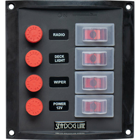 Sea-Dog Splash Guard Switch Panel Vertical - 4 Switch [424016-1]