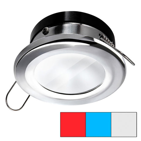 i2Systems Apeiron A1120 Spring Mount Light - Round - Red, Cool White  Blue - Polished Chrome [A1120Z-11HAE]