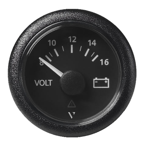 Veratron 52 MM (2-1/16") ViewLine Voltmeter - 8 to16V - Black Dial  Bezel [A2C59512545]