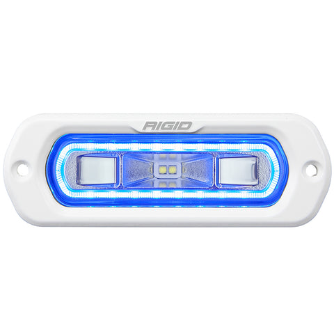 RIGID Industries SR-L Series Marine Spreader Light - White Flush Mount - White Light w/Blue Halo [51201]