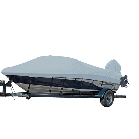 Carver Sun-DURA Styled-to-Fit Boat Cover f/22.5 V-Hull Runabout Boats w/Windshield  Hand/Bow Rails - Grey [77022S-11]