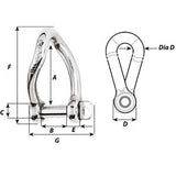 Wichard Self-Locking Twisted Shackle - Diameter 6mm - 1/4" [01223]