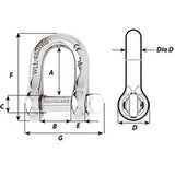 Wichard Captive Pin D Shackle - Diameter 6mm - 1/4" [1403W]
