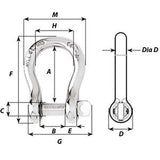 Wichard Captive Pin Bow Shackle - Diameter 8mm - 5/16" [1444W]