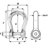 Wichard Self-Locking Allen Head Pin Bow Shackle - 12mm Diameter - 15/32" [01346]