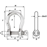 Wichard HR Bow Shackle - 8mm Pin Diameter [11244W]