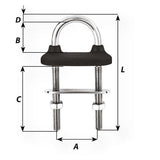 Wichard Black Watertight U-Bolt - 10mm Diameter - 25/64" - 110mm Length - 4-21/64" [65451W]