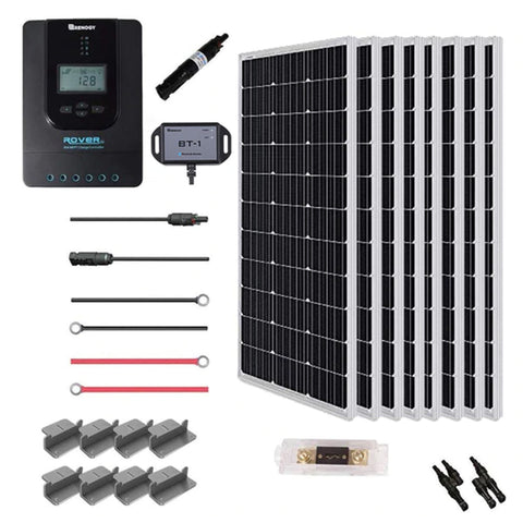 800W 12V/24V Monocrystalline Solar Premium Kit w/Rover 60A Charger Controller