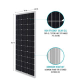 100 Watt 12 Volt Monocrystalline Solar Panel (Compact Design)